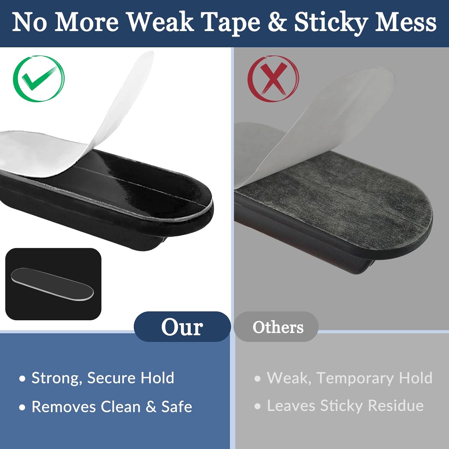 6 Pack Adhesive Pencil Holders for Desk, Flexible Black Silicone Pen Holder with Adhesive Pads for Office Essentials and Teacher Supplies - Image 2