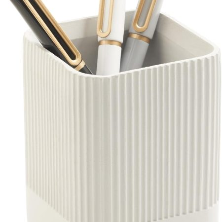 Aesthetic Pen Holder for Desk - Modern Concrete Pencil Holder - Cute and Functional Desk Organizer for Office Supplies - Stylish Office Decor Pen Cup
